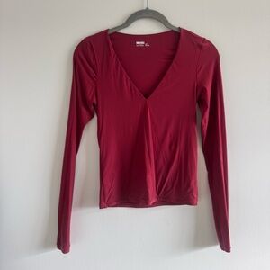 Aerie Smoothiez Long Sleeve V-Neck Top